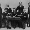 Олимпийский Комитет, 1896 год. Пьер де Кубертен — второй слева