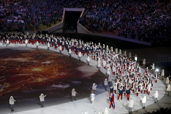 Сочи 2014: церемония открытия Олимпийских игр. Парад национальных команд - сборная России