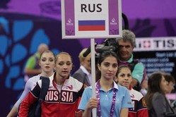 Российские гимнасты и гимнастки завоевали золотые медали в командном первенстве на Европейских играх в Баку