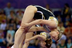 Анна Корнетская и Яна Павлова – чемпионы Европейских игр в синхронных прыжках на батуте