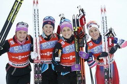 Норвежские лыжницы победили в эстафете 4х5 км на этапе Кубка мира в Лиллехаммере, россиянки — шестые