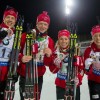 победители смешанной эстафеты команда Норвегии