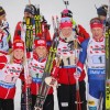 Бронзовые призёры смешанной эстафеты команда Норвегии