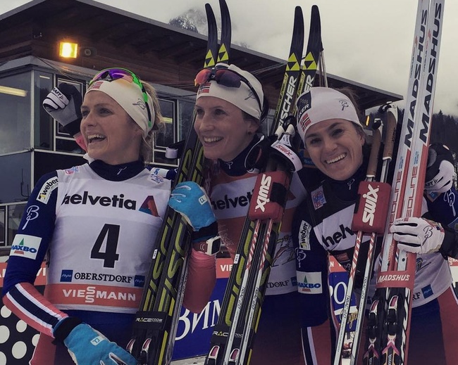 Тур де Ски 2015: призёры женской гонки преследования