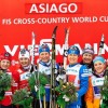 22–12–2013, Азиаго: призёры женского командного спринта - Финляндия (1-место), Норвегия (2-ое место), Германия (3-ье место)