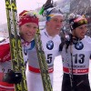 29–12–2013, Тур де Ски: призёры мужского спринта Мартин Йонсруд Сундбю (Норвегия), Калле Халварссон (Швеция), Федерико Пеллегрино (Италия)