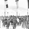 1936 год, Гармиш-Партенкирхен, IV зимние Олимпийские Игры, лыжные гонки: передача эстафеты немецкой командой после одного из этапов