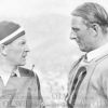 1936 год, Гармиш-Партенкирхен, IV зимние Олимпийские Игры, прыжки на лыжах с трамплина: слева направо - серебряный призер Sven Ivan Eriksson (Швеция) и победитель соревнований Birger Ruud (Норвегия)