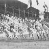 1912 год, Стокгольм, V Олимпийские Игры, легкая атлетика: старт финального забега на 800 м