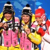 Ванкувер 2010, биатлон: призёры женского масстарта на 12.5 км Симона Хаусвальд (бронза),  немка Магдалена Нойнер (золото) и россиянка Ольга Зайцева (серебро)