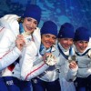 Ванкувер 2010: серебряные призёры Олимпийских игр в биатлонной эстафете 4х6 км команда Франции