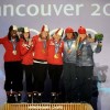 Ванкувер 2010, бобслей: призёры Олимпийских игр в женских двойках команды Канады-2 (серебро), Канады-1 (золото) и США-2 (бронза)