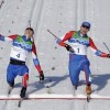 Ванкувер 2010, лыжные гонки: призёры мужского спринта Александр Панжинский (серебро) и Никита Крюков (золото).  Никита Крюков оказался чуть впереди