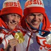Ванкувер 2010, лыжные гонки: призёры мужского спринта Никита Крюков (золото) и Александр Панжинский (серебро)