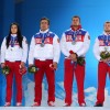 Сочи 2014, санный спорт: серебряные призёры в эстафете команда России