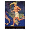 Берлин 1936: олимпийский плакат (постер), посвящённый эстафете олимпийского огня
