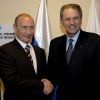 Президент России В. Путин и Президент МОК Жак Рогге