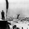 Олимпийские игры 1936, Гармиш-Партенкирхен. Норвежский чемпион Биргер Рууд прыгает на рекордный 71 метр в тренировочной попытке