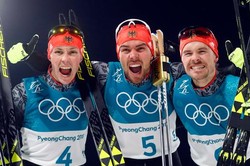 Немецкие двоеборцы завоевали золотоые медали в олимпийском командном турнире