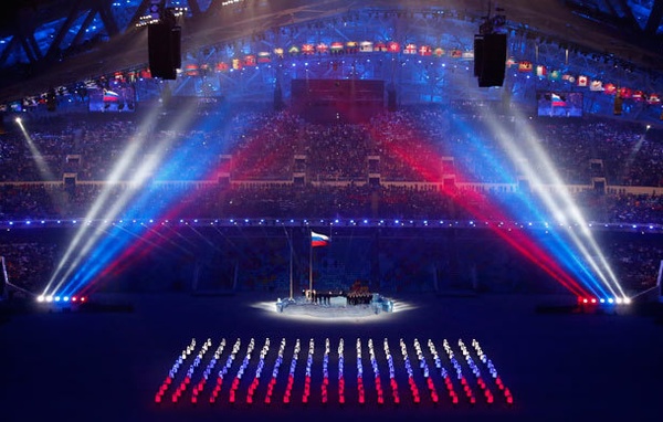 Сочи 2014: церемония открытия Олимпийских игр. Мужской хор исполняет гимн России