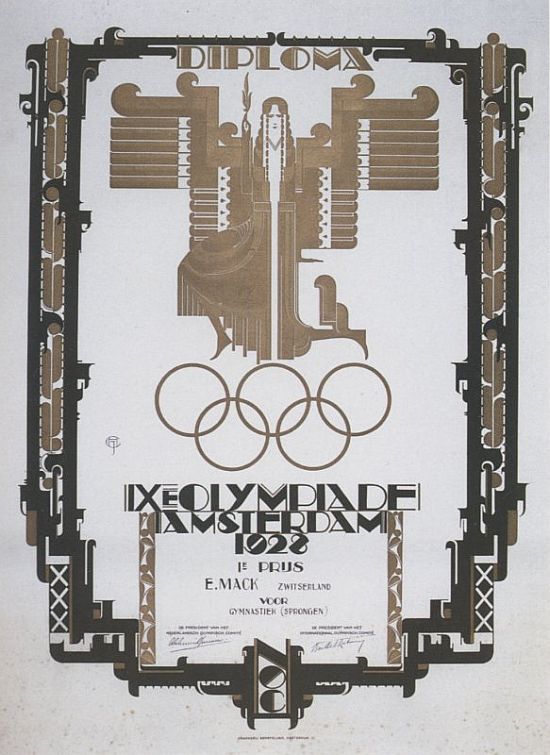 Димплом Олимпийских Игр Амстердам 1928