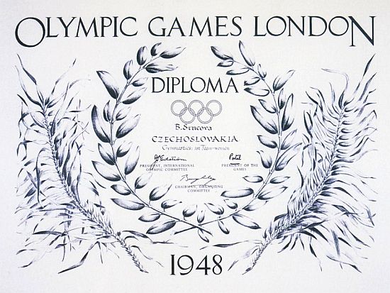 Димплом Олимпийских Игр Лондон 1948