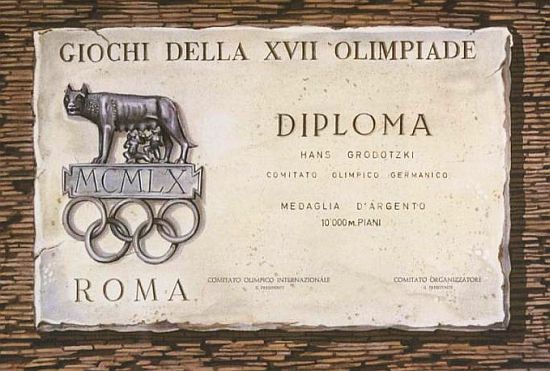 Димплом Олимпийских Игр Рим 1960