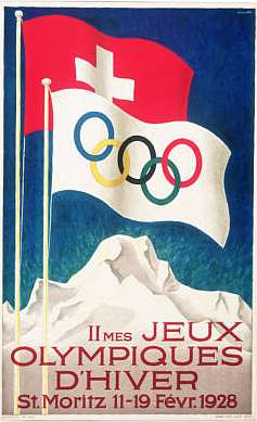 Олимпийский постер, плакат Санкт Моритц 1928