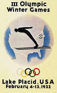 Олимпийский постер, плакат Лейк Плесид 1932