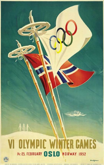 Олимпийский постер, плакат Осло 1952