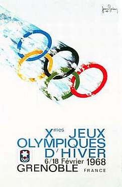 Олимпийский постер, плакат Гренобль 1968