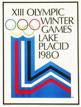 Олимпийский постер, плакат Лейк Плэсид 1980