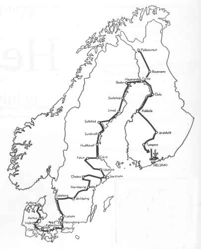 Хельсинки 1952: маршрут Олимпийского Огня