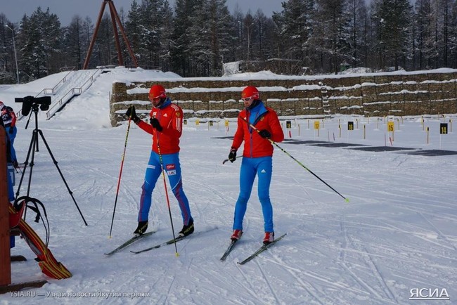 октябрь 2015. Российские биатлонисты на тренировочном сборе в Алдане (Якутия)