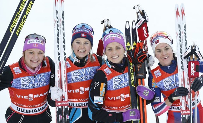 Норвежские лыжницы выиграли эстафету на этапе Кубка мира в Нове-Место
