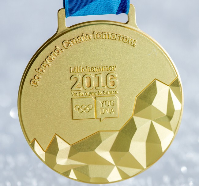 Медаль зимних Юношеских Олимпийских игр 2016 в Лиллехаммере. Реверс (оборотная сторона)