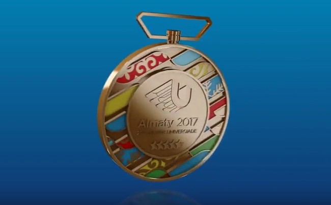 Медали 28-ой зимней Универсиады-2017 в Алматы (Казахстан). Реверс (оборотная сторона)