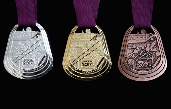 Наградные медали чемпионата мира 2017 по легкой атлетике в Лондоне