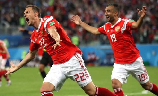 Сборная России одержала победу над командой Египта в матче группового этапа ЧМ-2018 по футболу
