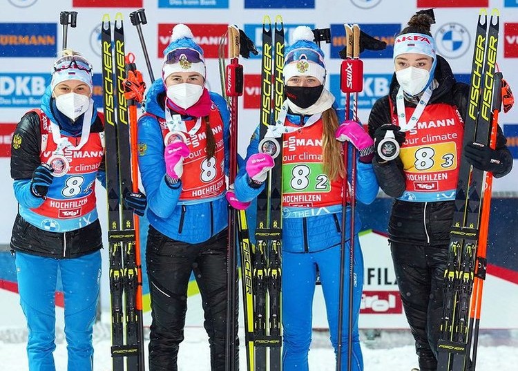 Назван состав сборной России на женскую эстафету на этапе Кубка мира по биатлону в Антхольце