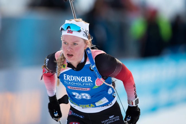 Норвежка Каролине Эрдаль — победительница спринта на шестом этапе Кубка IBU по биатлону в Арбере