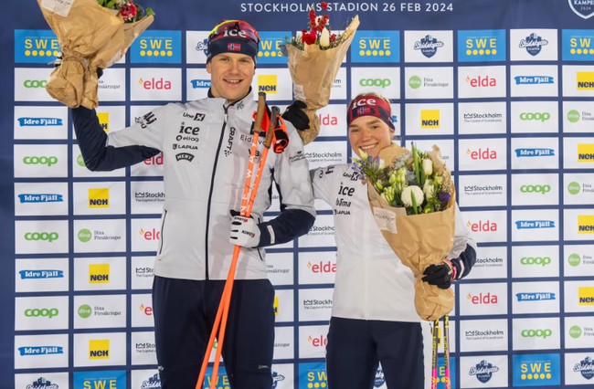 Норвежцы Арнеклейв и Кристиансен выиграли сингл-микст на седьмом этапе Кубка мира в Осло (Холменколлене)