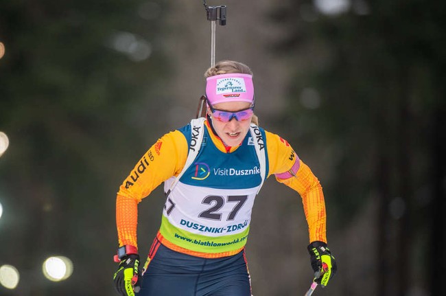 Немецкая биатлонистка Стефани Шерер — победительница спринта на восьмом этапе Кубка IBU в Обертиллиахе