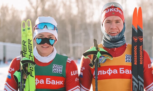 Александр Большунов и Савелий Коростелёв выиграли командный спринт на чемпионате России 2024 в Малиновке