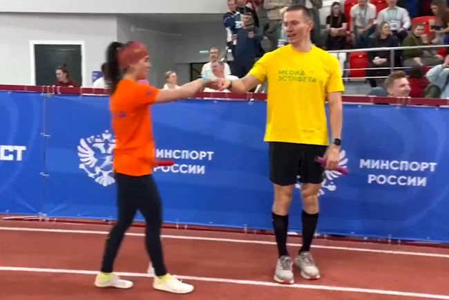 Команда Большунова выиграла медиа-эстафету в рамках зимнего чемпионата России по легкой атлетике в Южно-Сахалинске