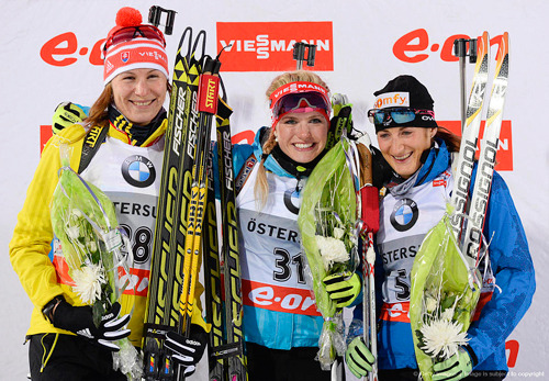 Призёры женской индивидуальной гонки этапа КМ 2013/2014 в Эстерсунде