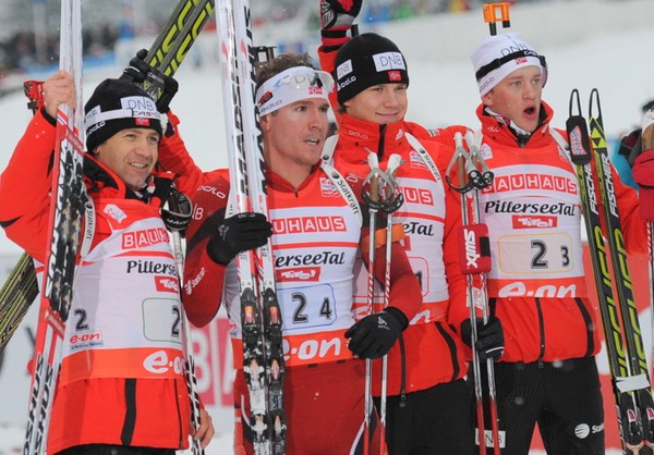 07-12-2013: победители эстафеты на этапе в Хохфильцене сборная Норвегии