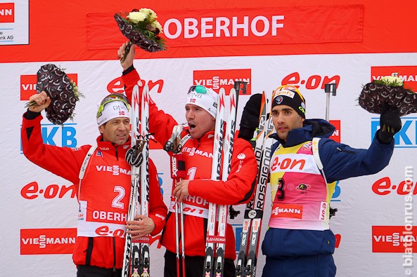 04-01-2014, Оберхоф: призёры мужской гонки преследования