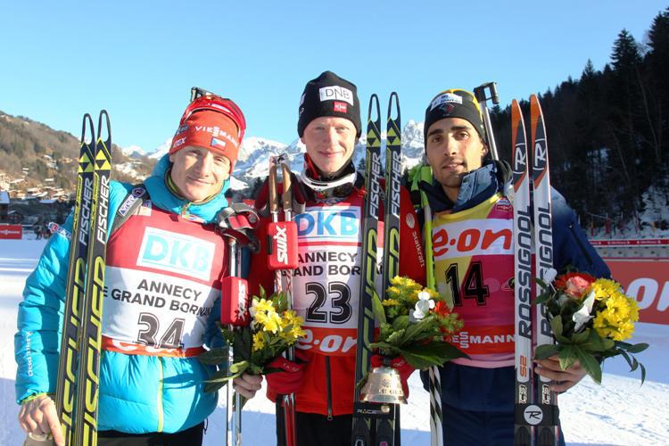 14-12-2013: призёры мужской спринтерской гонки на этапе в Анси