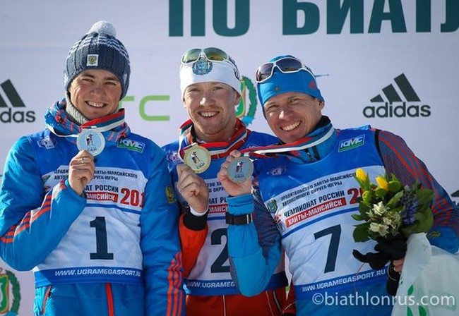Чемпионат России 2016 по биатлону: призёры мужской гонки преследования